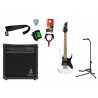 Gitara elektryczna 3/4 Ibanez GRGM21-WH + wzmacniacz 15W + kabel  w zestawie