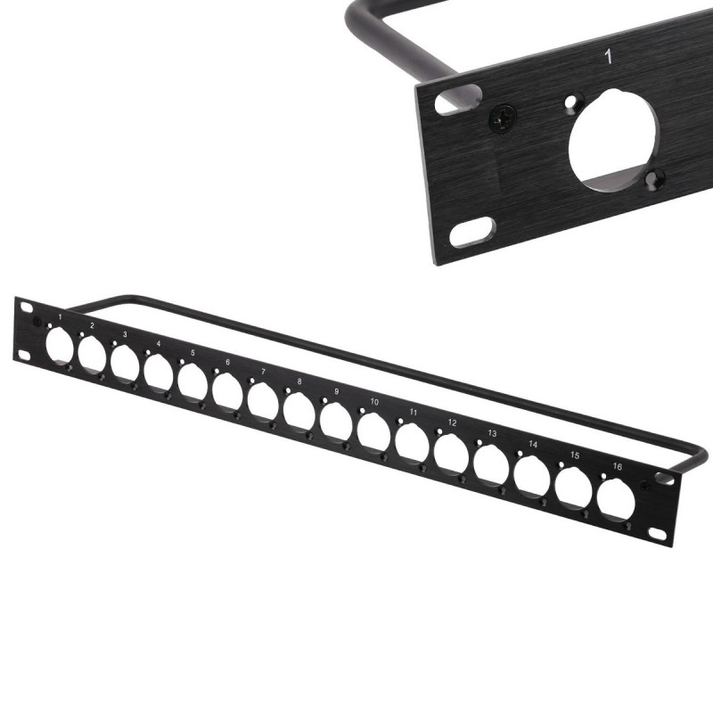 Kera Audio 1U-16D - Patch panel Rack 19" 1U na 16 gniazd typu D