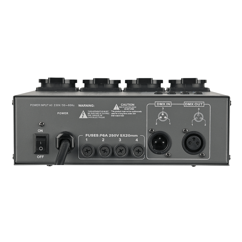 Showtec RP-405 MK2, DMX Relais Switchpack, 4 Kanałowy - 2 - Switch packi - 