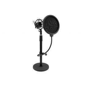 Omnitronic statyw mikrofonowy z uchwytem antywstrząsowym i pop filtrem