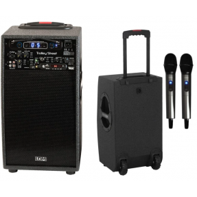 LDM Trolley Street 2xH16 - zestaw nagłośnieniowy, 2 mikrofony bezprzewodowe - 1 - Kolumny z własnym zasilaniem - Zestaw Portable