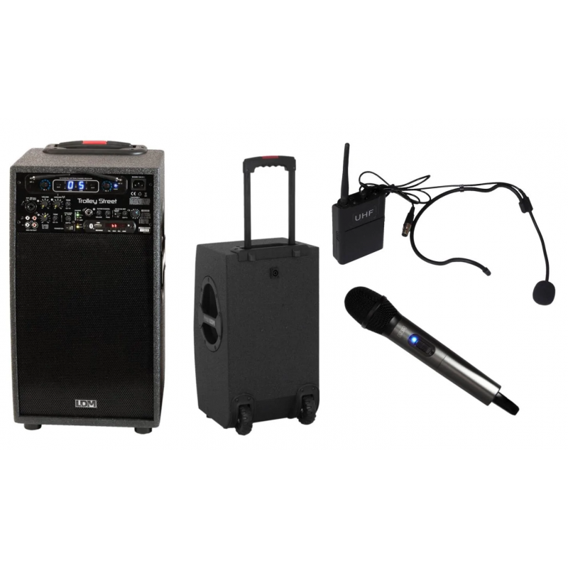 LDM Trolley Street 1xH16 1xB16/N16 - zestaw nagłośnieniowy z mikrofonem bezprzewodowym do ręki i nagłownym - 1 - Zestawy nagłośn