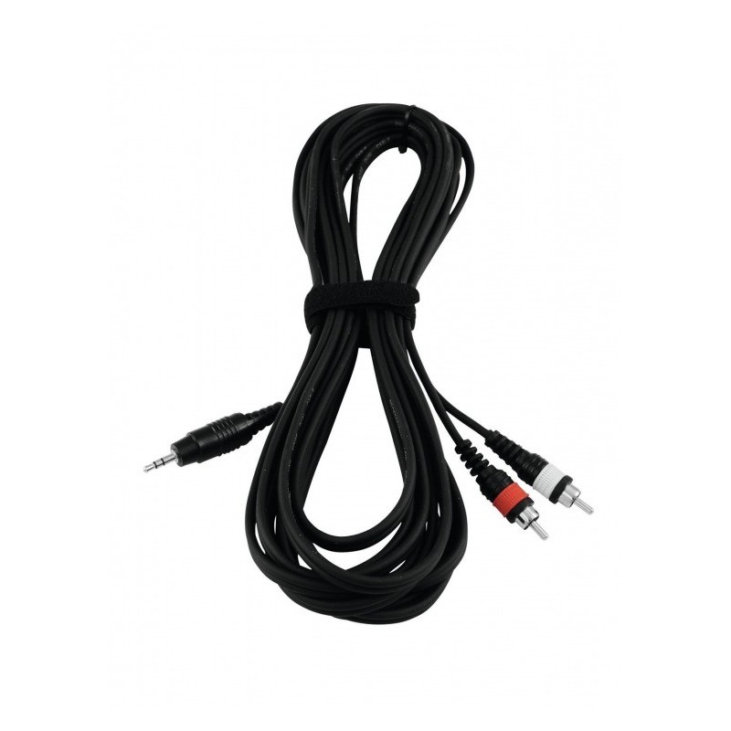 OMNITRONIC Adaptercable 3.5 Jacksls2xRCA bk - kabel 6m