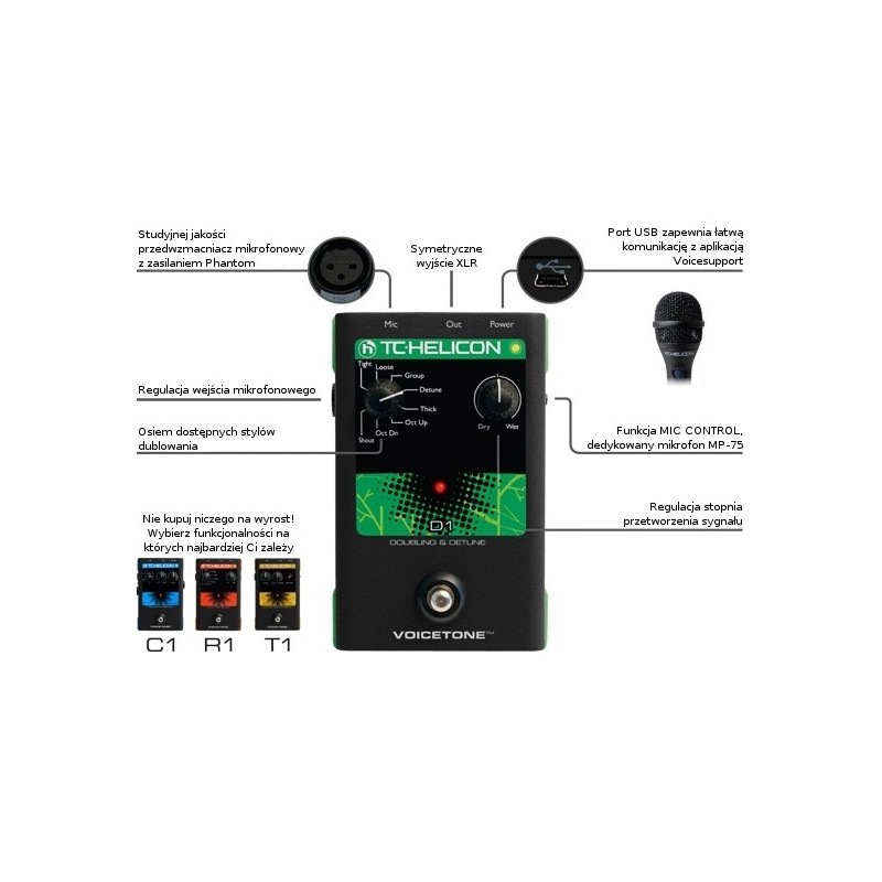 TC HELICON VOICETONE D1 - procesor wokalowy