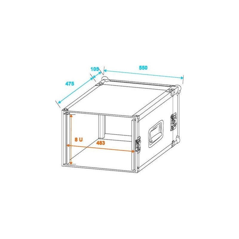 ST Amplifier rack PR-2, 8U, 47cm - case