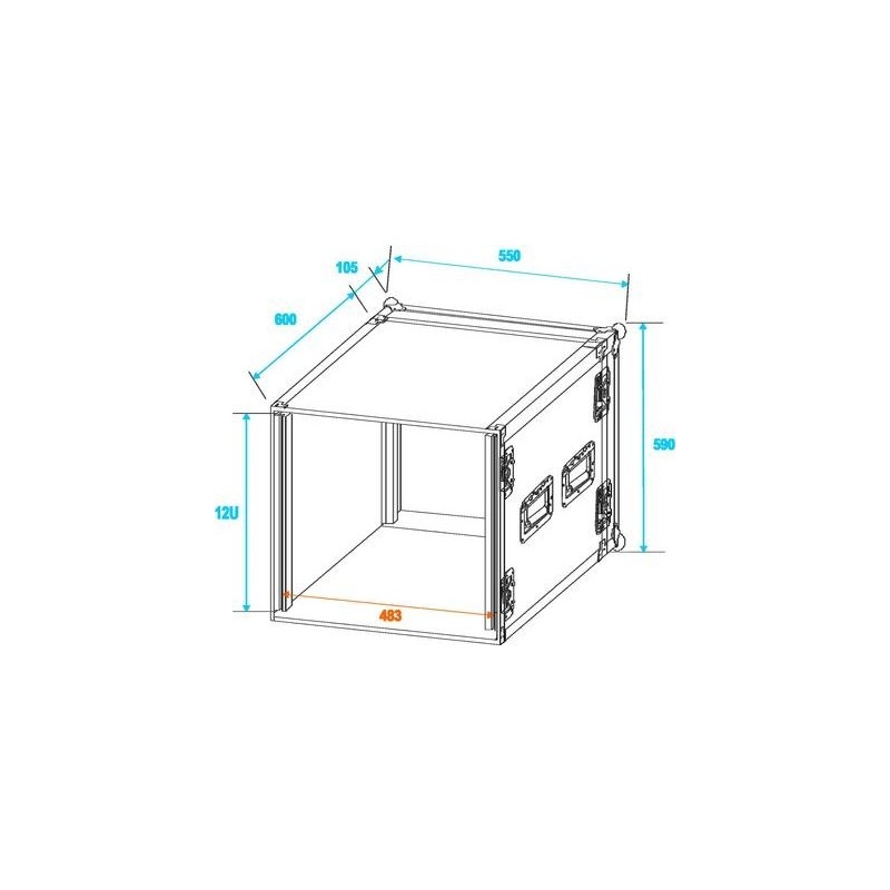 ST Amplifier rack PR-2ST, 12U, 57cm - case