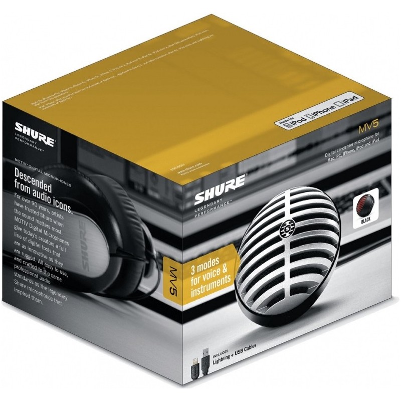 SHURE MOTIV MV5-DIG - Cyfrowy mikrofon pojemnościowy