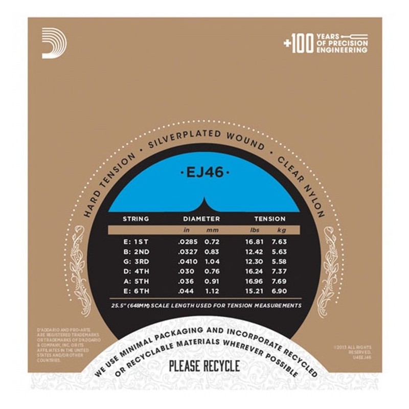 D`ADDARIO EJ46 - struny do git. klasycznej