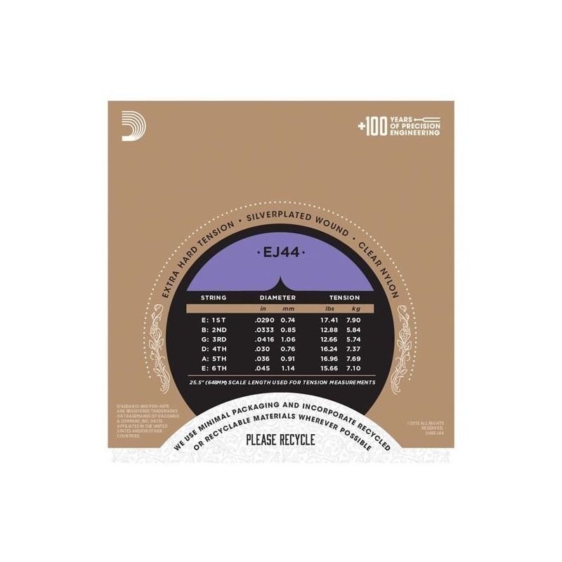 D`ADDARIO EJ44 - struny do git. klasycznej