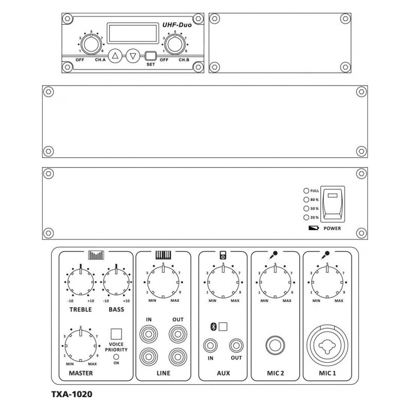 Monacor TXA-1020 - kolumna mobilna
