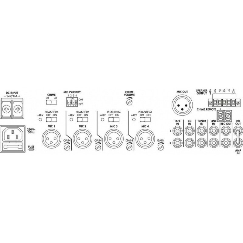 Monacor PA-924 - Wzmacniacz miksujący PA