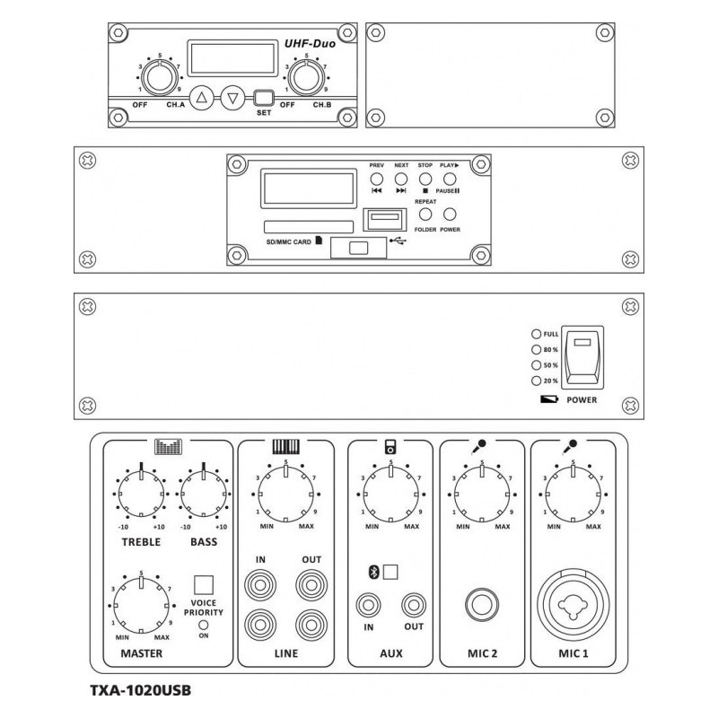 MONACOR TXA-1020USB - przenośna kolumna
