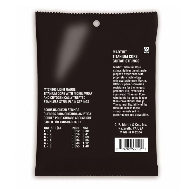 MARTIN MTCN160sls12cdz Titanium Core  - struny do git. akustycznej