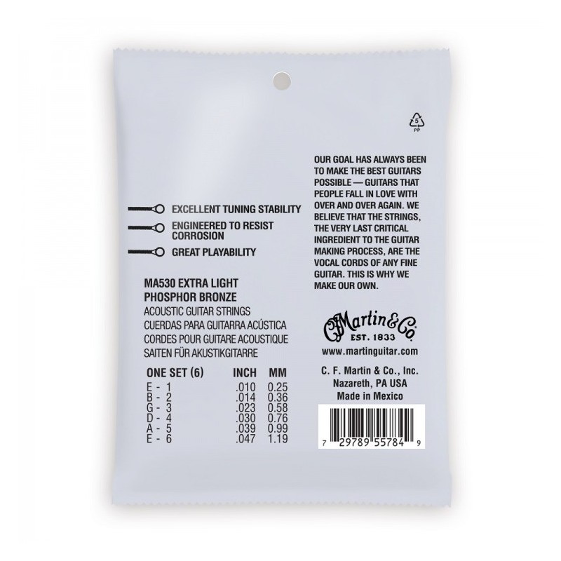 MARTIN MA-530sls10 - Struny do gitary akustycznej