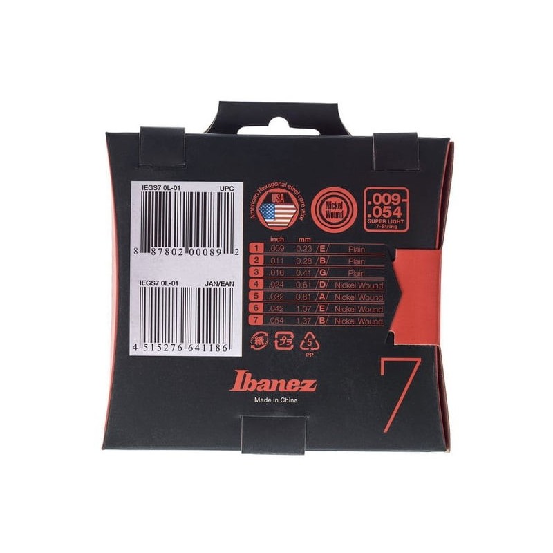 IBANEZ IEGS7 - Struny do elektryka 009-054