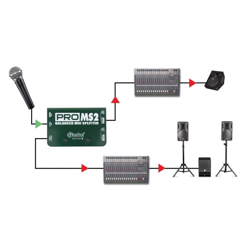 RADIAL PRO MS2 - splitter mikrofonowy