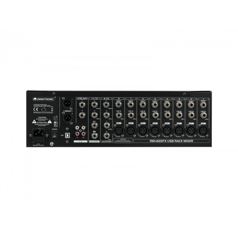 Omnitronic RM-1422FX - mikser rack z dsp mp3