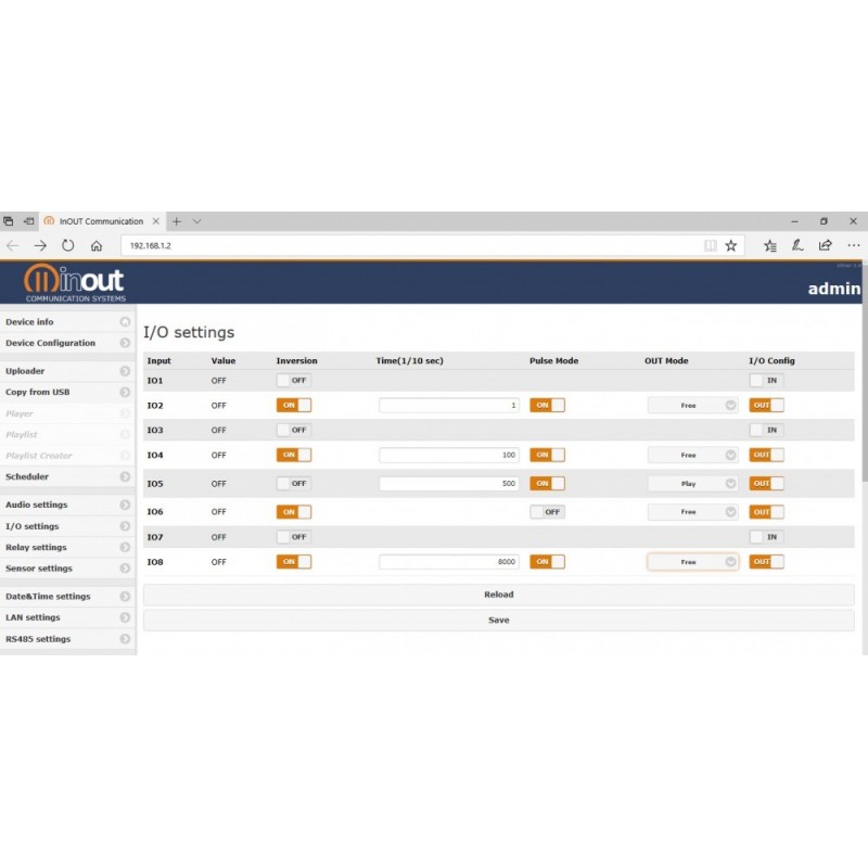 IN OUT NP-10 - Odtwarzacz audio z wzmacniaczem