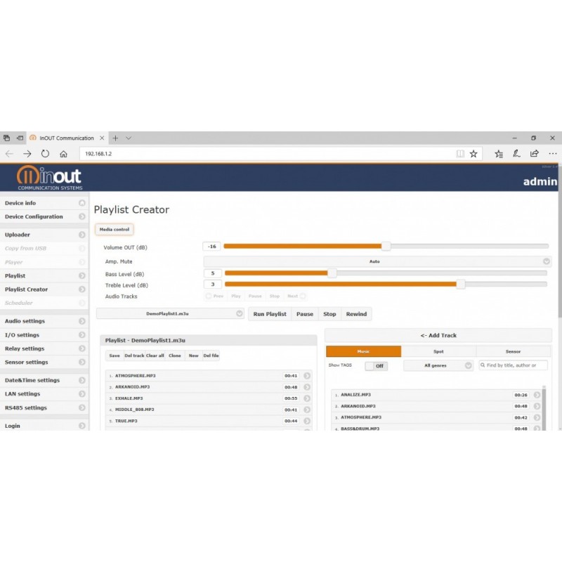 IN OUT NP-10 - Odtwarzacz audio z wzmacniaczem