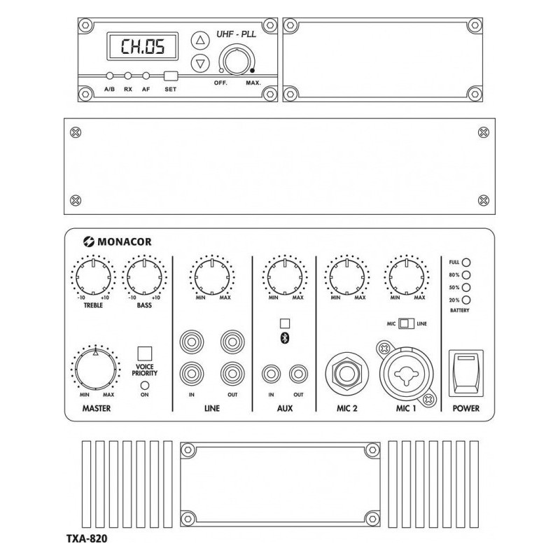 Monacor TXA-820 - Przenośny system wzmacniający