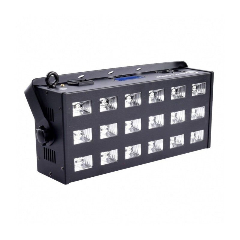 LIGHT4ME LED UV 18 X 3W reflektor + stroboskop DMX