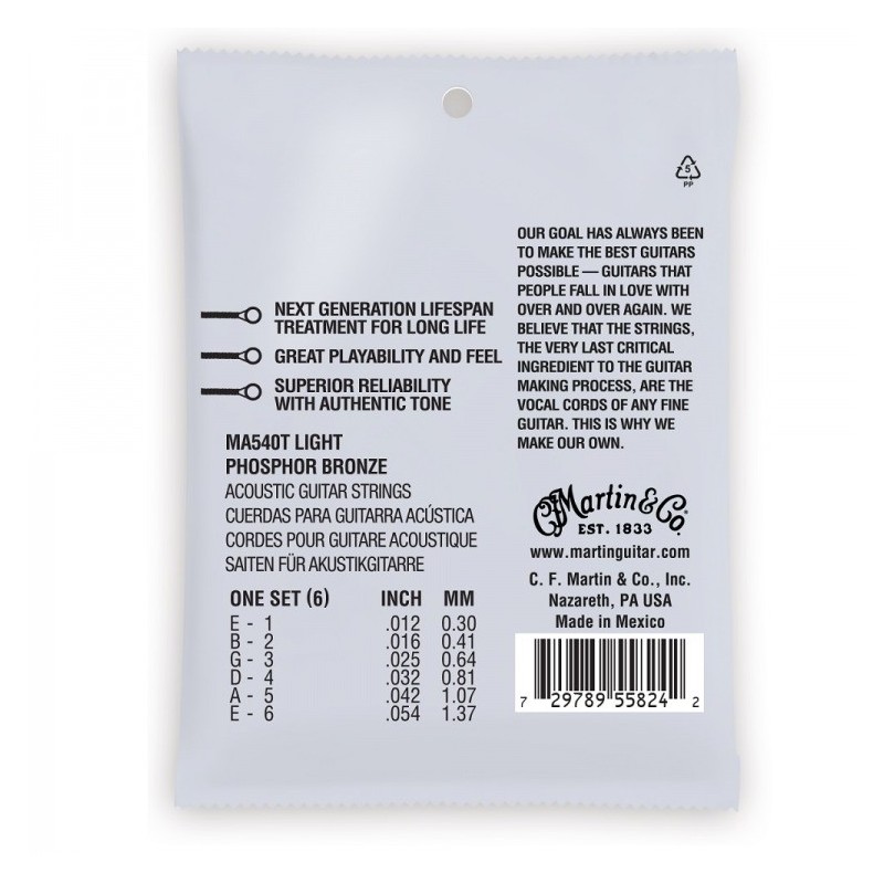 MARTIN MA-540Tsls12 - Struny do gitary akustycznej