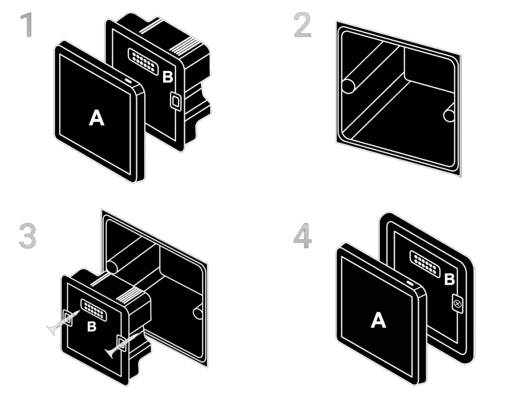 Laudio W20BT - Odtwarzacz ścienny z wyświetlaczem Bluetooth FM USB 2 x 20W