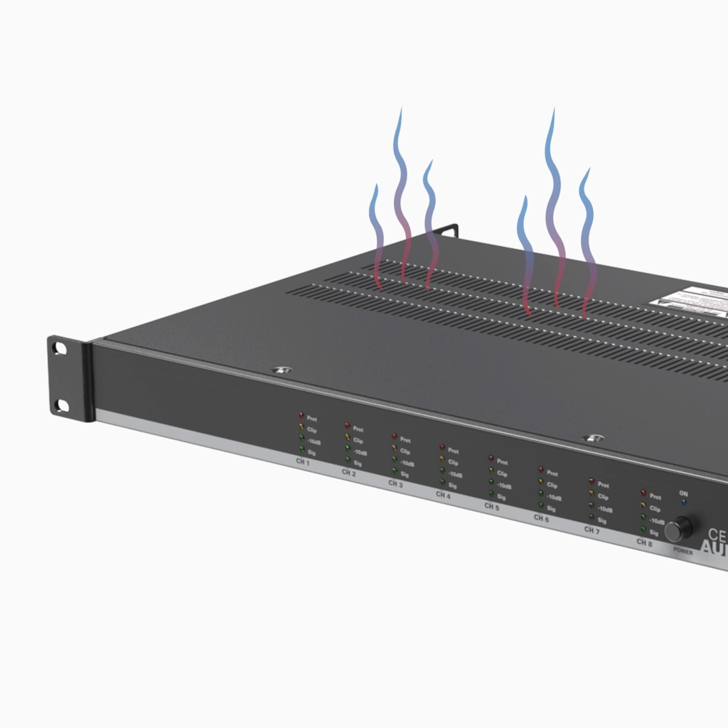 AUDAC CEP803 - wielokanałowy wzmacniacz o mocy 4 Ohm