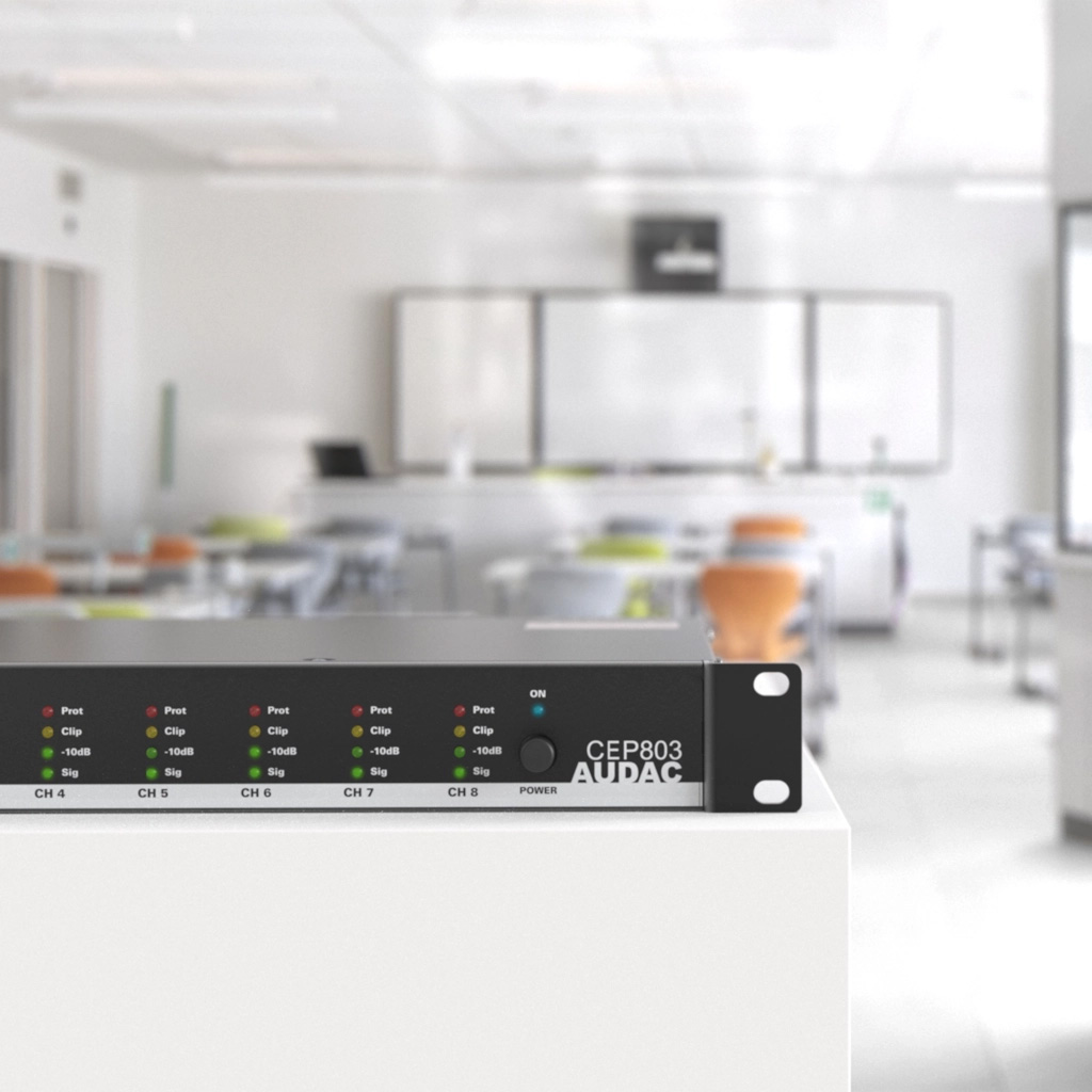 AUDAC CEP803 - wielokanałowy wzmacniacz o mocy 4 Ohm