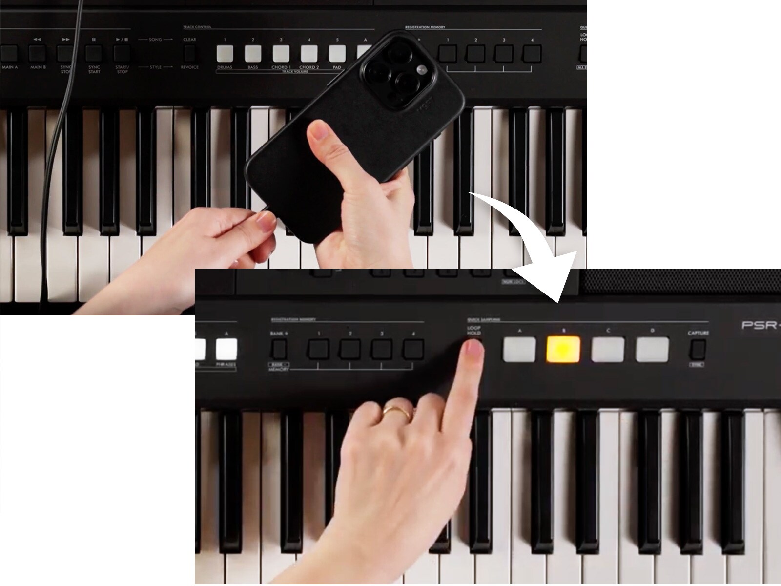 Yamaha PSR-E583 Szybkie próbkowanie