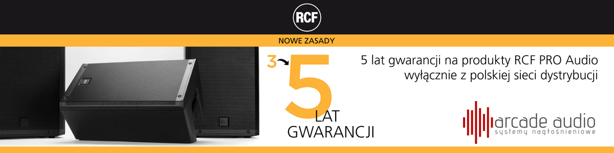5-letnia gwarancja na produkty Pro Audio marki RCF