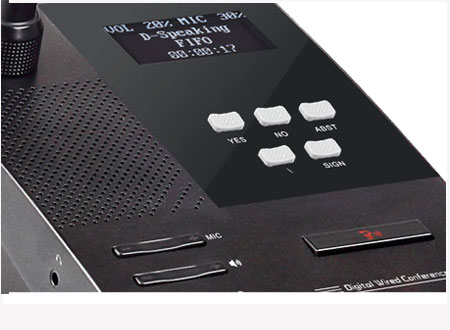 Przyciski do głosowania w mikrofonie Delegata