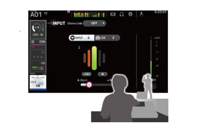 GainFinder™ obsługuje precyzyjne ustawienia wzmocnienia.