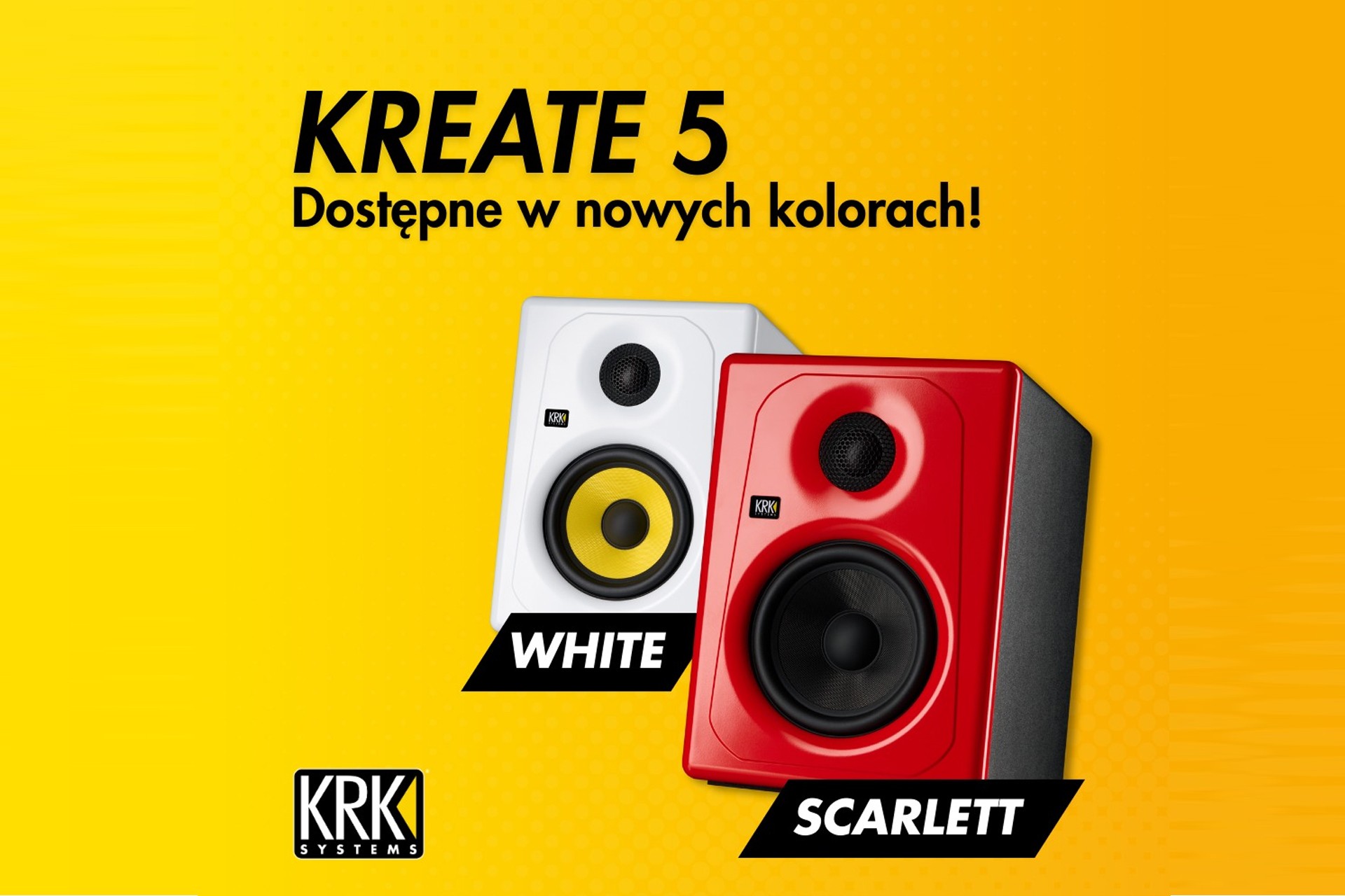 KRK Systems KREATE 5 teraz dostępne w wersjach kolorystycznych WHITE i SCARLETT