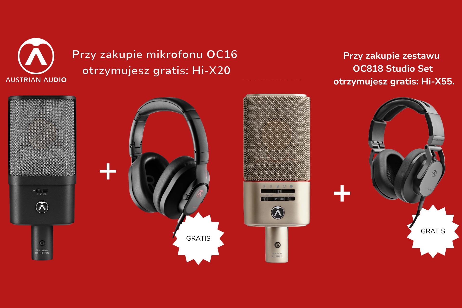 Najnowsza promocja marki Austrian Audio! Zgarnij wyjątkowe gratisy do profesjonalnych mikrofonów studyjnych