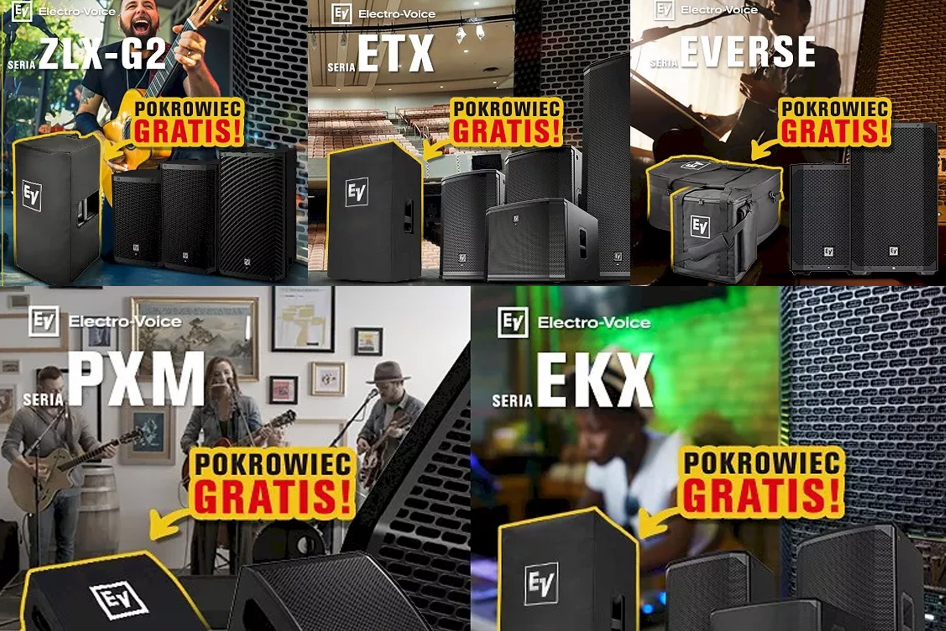 PROMOCJA: Do każdego aktywnego zestawu głośnikowego z mobilnych serii Electro-Voice każdy klient otrzyma oryginalny pokrowiec gratis